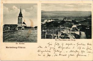 1909 Barcaföldvár, Földvár, Marienburg, Feldioara; Evangélikus templom és plébánialak, vár / church and parish, castle