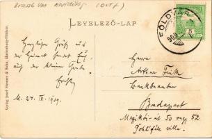 1909 Barcaföldvár, Földvár, Marienburg, Feldioara; Evangélikus templom és plébánialak, vár / church ...