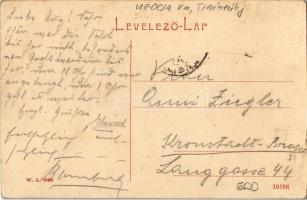 Halmi, Halmeu; Községháza, tér, "Duna" Biztosító Társaság ügynöksége. W.L. 1696. / town ha...