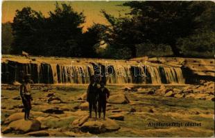 1912 Alsófernezely, Felsőfernezely, Ferneziu, Firiza; vízesés a folyónál. Frankovits A. kiadása / waterfall in the river