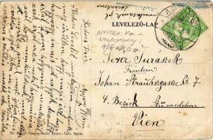 1916 Appony, Oponice; Római katolikus plébánia templom, ünnepség falubeliekkel / church, villagers (...