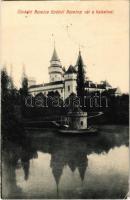 1913 Bajmóc, Bojnice; Gróf Pálffy kastély, várkastély a halastóval. Kiadja Gubits B. / Bojnicky zámok / castle with fishpond (EK)