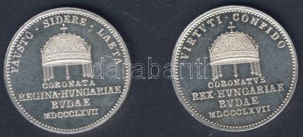 Ausztria/Hungarika! 1867. Koronázási zsetonpár Ag 2klf db egyenként 5,5g I.Ferenc József + Erzsébet ...