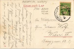 Somorja, Samorín; Polgári iskola, Római katolikus templom, üzlet / school, church, shop