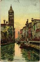 Venezia: 15 régi képeslap közte érdekes grafikai lapok / 15 old cards, includin interestin artist ca...