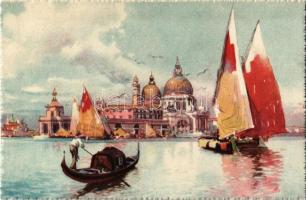 Venezia: 15 régi képeslap közte érdekes grafikai lapok / 15 old cards, includin interestin artist ca...