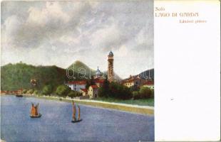 Lago di Garda 16 db régi művész képeslap / 16 old artist's card