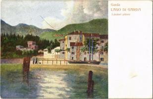 Lago di Garda 16 db régi művész képeslap / 16 old artist's card