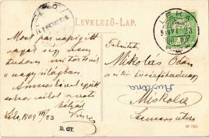 1909 Léka, Lockenhaus; Lovagterem a régi várban, bejárat. Kopfstein Mór kiadása / knights' hall...