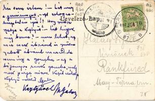 1906 Zsarnóca, Zarnovica; Kincstári kastély (Dóczy várkastély), erdőrendőrség, szálloda / castle (la...