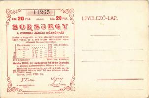 Hanság, Hanyság; folyó. Hátoldalon Sorsjegy a Csornai Járási Közkórház javára. Divald Károly