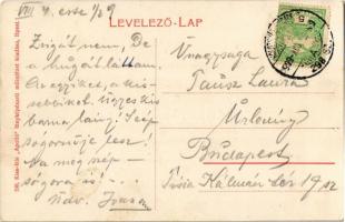 1909 Tövis, Teius, vasútállomás, várakozó utasok. Kiss-féle "Apolló" fényképészeti műintéz...
