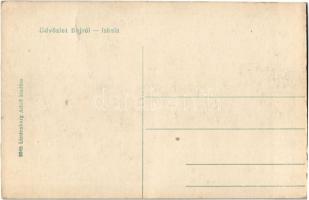 Baj, iskola diákokkal. Lindenberg Adolf kiadása