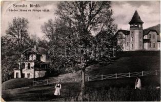 1908 Szováta-fürdő, Baile Sovata; Sándor János és Phleps villák. Szovátai fényképész kiadása / villas (EK)