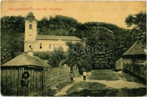 1910 Szilágysomlyó, Simleu Silvaniei; Református templom, utca. Kiadja ifj. Weisz Ignác &quot;Nemzeti Bazár&quot;. W.L. (?) / Calvinist church, street (EK)