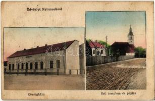 1916 Nyírmada, Községháza, Református templom és paplak (fl)