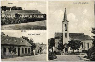 1923 Óhíd (Zala), Római katolikus templom és iskola, kastély (r)
