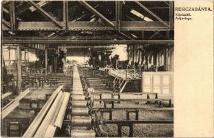 Resicabánya, Resica, Resita; Gépgyár belső, kikészítő. Neff Antal kiadása / Adjustage / machine factory interior