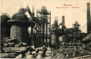 1906 Resica, Resita; nagyolvasztók a vasgyárban. Braunmüller L. kiadása / Hochöfen / smelters in the iron works, factory view