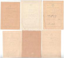 1950-1955. Békekölcsön igazolások, elsőtől hatodikig (6xklf) T:I-