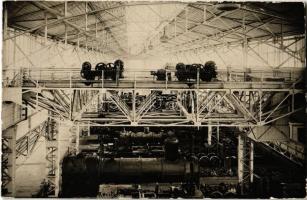 1917 Resica, Resita; Gőzmozdony gyár belső / Lokomotivfabrik / Fabrica de locomotive /  locomotive factory interior, photo