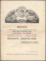 1921 Meghívó a Debreceni M. Kir. Tudományegyetem névavató ünnepélyére