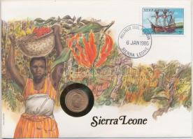 Sierra Leone 1964. 1/2c, felbélyegzett borítékban, bélyegzéssel, német nyelvű leírással T:2 Sierra Leone 1964. 1/2 Cent in envelope with stamp and cancellation, with German description C:XF