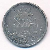 Mexikó / Guanajuato 1874. 25c Ag T:2- ph.  Mexico / Guanajuato 1874. 25 Centavos Ag C:XF edge error Krause KM#406.5