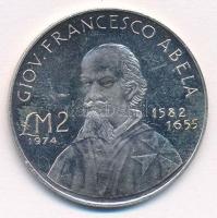 Málta 1974. 2Ł Ag Giovanni Francesco Abela T:1-,2 Malta 1974. 2 Pounds Ag Giovanni Francesco Abela C:AU,XF Krause KM#24
