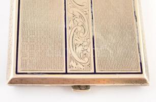 Díszes ezüst (Ag.) cigarettatárca, jelzett, 12×8×1 cm, bruttó 160,2 g