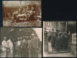 1930-1931 Csoporttalálkozók, 3 db fotó, 11×13 cm