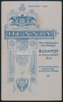 cca 1900-1910 Hölgy műtermi portréja, keményhátú fotó Hunnia budapesti műterméből, szecessziós hátol...