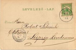 1901 Fraknó, Forchtenstein; vár, templom / Schloss, Kirche / castle, church. S. Schön floral