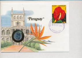 Paraguay 1980. 5G, felbélyegzett borítékban, bélyegzéssel, német nyelvű leírással T:1 Paraguay 1980. 5 Guaranies in envelope with stamp and cancellation, with German description C:UNC