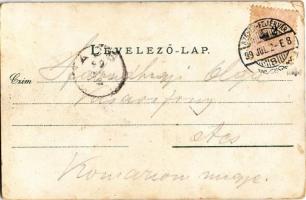 1899 Székesfehérvár, De csodálatosan nézel ki!, Nádor utca, Zirczi templom. Kaufman F. kiadása, Humo...