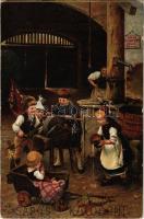 5 db régi litho Kalodont fogkrém és szájvíz reklámlap / 5 pre-1945 Kalodont toothpaste and mouthwash...