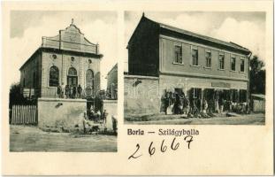 Szilágyballa, Borla; Ignatio Klein üzlete, &quot;Jertek, imádjkuk az Urat!&quot; templom. Barth Foto kiadása / shop, church (Rb)