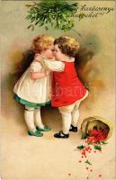 21 db régi grafikai motívumlap: művészlapok, üdvözlőlapok, gyerekek, téli sport, közte litho / 21 pr...