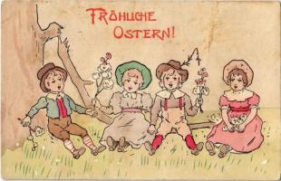 21 db régi grafikai motívumlap: művészlapok, üdvözlőlapok, gyerekek, téli sport, közte litho / 21 pr...