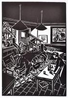 Frans Masereel (1889-1972): kb. 80 db fametszet, papír, jelzettek a metszeten, 16×11 cm