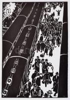 Frans Masereel (1889-1972): kb. 80 db fametszet, papír, jelzettek a metszeten, 16×11 cm