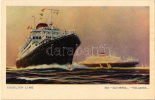 3 db régi hajó motívumlap / 3 pre-1945 ship motive cards (Cosulich Line, Europe-Egypt Line)