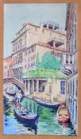 Janmil jelzéssel: Velencei utcarészlet. Akvarell, papír-karton, 35×30 cm