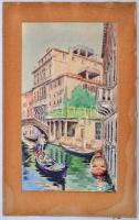 Janmil jelzéssel: Velencei utcarészlet. Akvarell, papír-karton, 35×30 cm