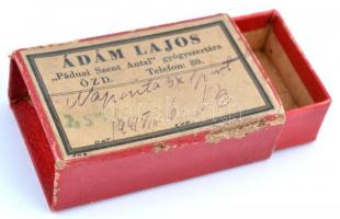 1944 Ádám Lajos Páduai Szent Antal gyógyszertára Ózd papírdobozka