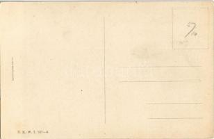 Made in Germany / WWI anti-German military art postcard, caricature. B.K.W.I. 757-4. litho s: Lenhar...