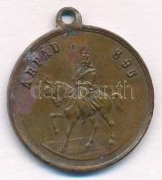 1896. "Ferenc József 1896 / Árpád 896" Br emlékérem füllel (20mm) T:2 kis ph