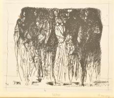 Barcsay Jenő(1900-1989): Özvegyek. Szitanyomat (72/100), papír, jelzett, üvegezett keretben, 21×25 cm