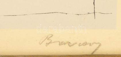 Barcsay Jenő(1900-1989): Özvegyek. Szitanyomat (72/100), papír, jelzett, üvegezett keretben, 21×25 c...