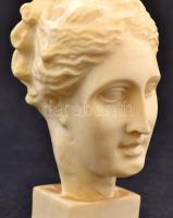 Női fej, alabástrom szobor, m: 13 cm